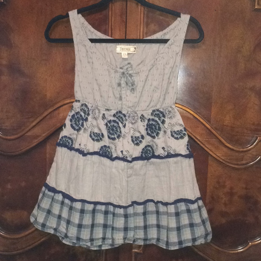 Decree empire waist hippie scoop neck tank